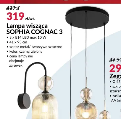 Lampa wisząca Sophia Cognac 3 promocja w Salony Agata