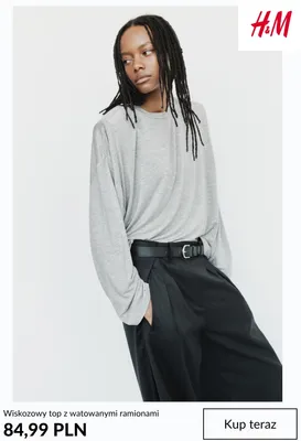 Wiskozowy top z watowanymi ramionami H & M promocja w H&M