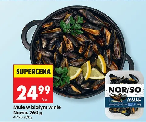 Mule w białym winie promocja w Biedronka