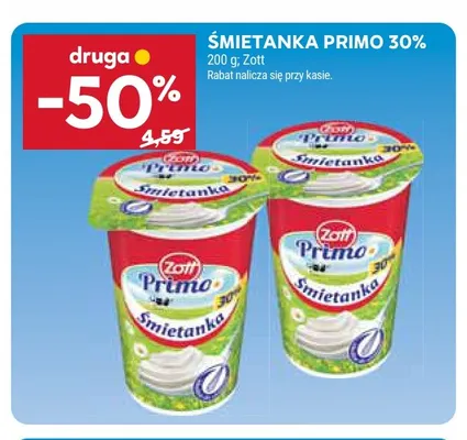 Śmietanka Primo Zott 30% promocja w Stokrotka