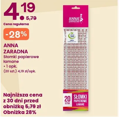 Słomki papierowe łamane Anna Zaradna promocja w Frisco
