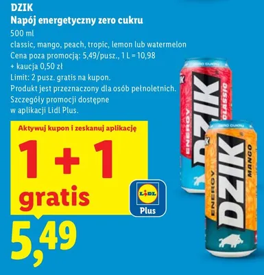 Napój energetyczny classic Black promocja w Lidl