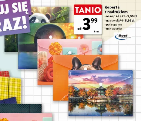 Koperta z nadrukiem na suwak A4 Best Service promocja w Intermarche