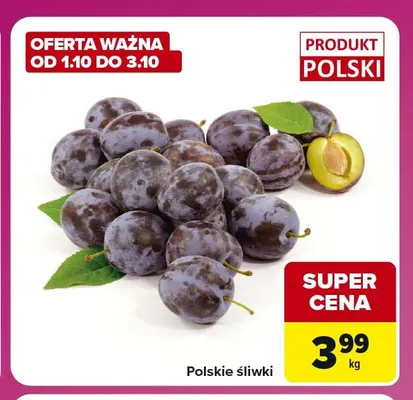 Śliwki polskie promocja w Carrefour Express