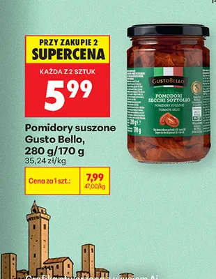 Pomidory suszone Gusto Bello promocja w Biedronka