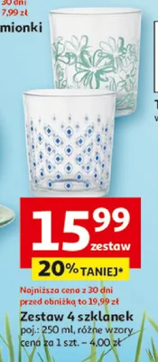 Zestaw 4 szklanek promocja w Auchan