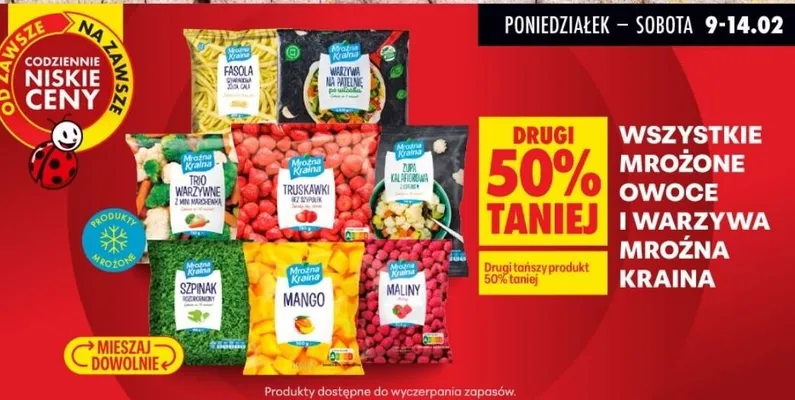 Mrożone owoce fasolka szparagowa promocja w Biedronka