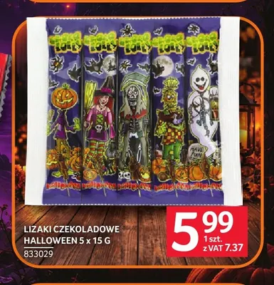 Lizaki czekoladowe Halloween 5-pak promocja w Selgros