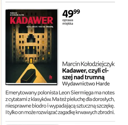 Książka Marcin Kołodziejczyk Kadawer, czyli ciszej nad trumną promocja w Empik