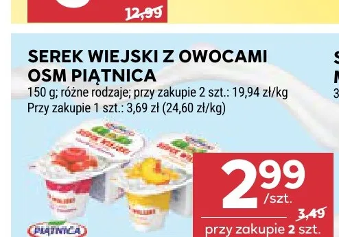 Serek wiejski z owocami OSM Piątnica promocja w Stokrotka