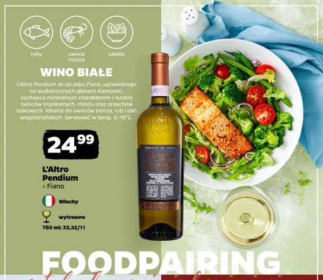 Wino białe wytrawne L'Altro Pendium Fiano promocja w Netto