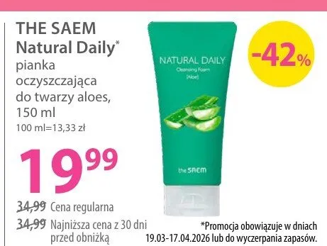 Pianka oczyszczająca do twarzy aloes promocja w Hebe