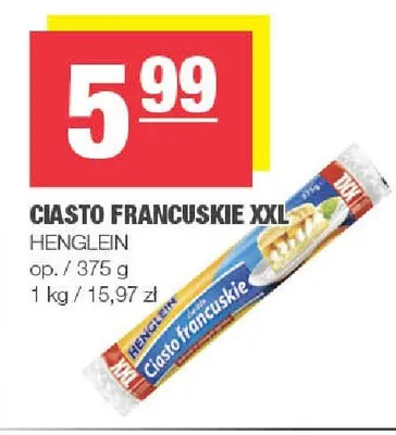 Ciasto francuskie XXL Henglein promocja w SPAR