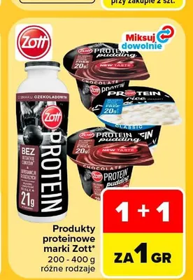 Produkty proteinowe Zott promocja w Carrefour