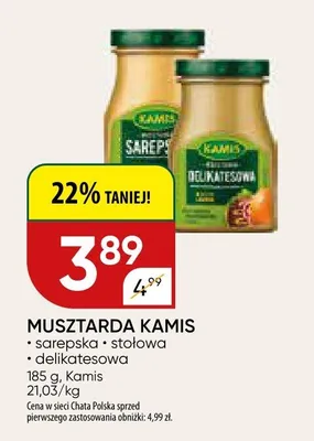 Musztarda Kamis sarepska, stołowa, delikatesowa promocja w Chata Polska