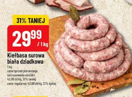 Kiełbasa surowa biała Dziadkowa promocja w POLOmarket