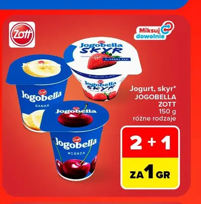 Jogurt Jogobella banan promocja w Carrefour