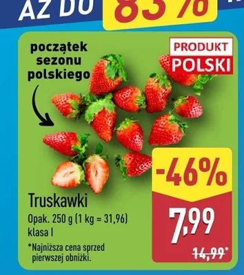 Truskawki polskie klasa I promocja w Aldi