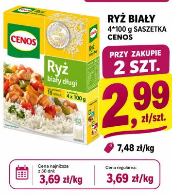 Ryż biały saszetka Cenos promocja w emma MARKET