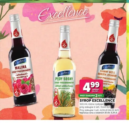 Syrop malinowy Excellence promocja w Stokrotka