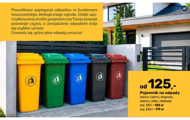 Pojemnik na odpady 240 l promocja w Bricomarche
