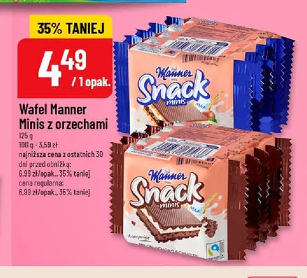 Wafel Manner Minis z orzechami promocja w POLOmarket