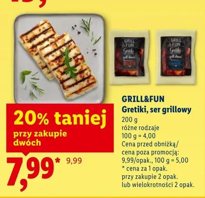 Gretiki ser grillowy GRILL&FUN promocja w Lidl