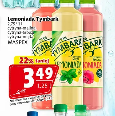 Lemoniada Tymbark cytryna-arbuz promocja w Prim Market