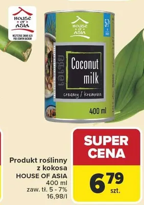 Produkt roślinny z kokosa House of Asia promocja w Carrefour