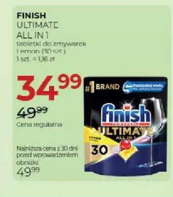 Tabletki do zmywarek Finish Ultimate All in 1 promocja w Drogerie Jawa