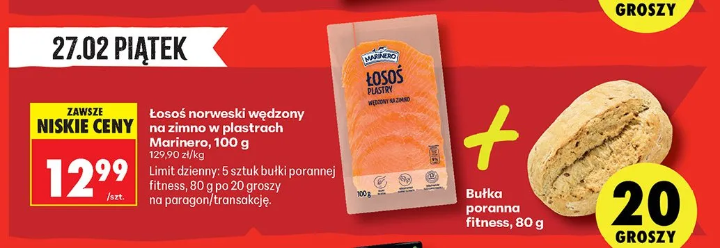 Łosoś norweski wędzony na zimno w plastrach promocja w Biedronka