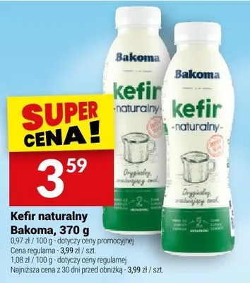 Kefir naturalny Bakoma promocja w Twój Market