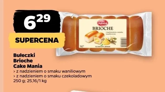 Bułeczki Brioche z nadzieniem o smaku waniliowym Cake Mania promocja w Netto