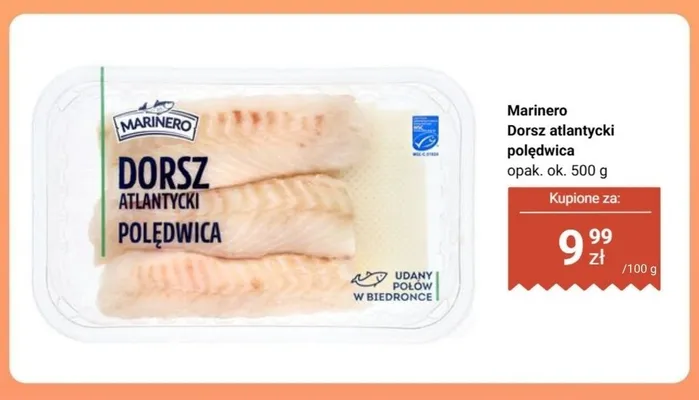 Dorsz atlantycki polędwica Marinero promocja w Biedronka