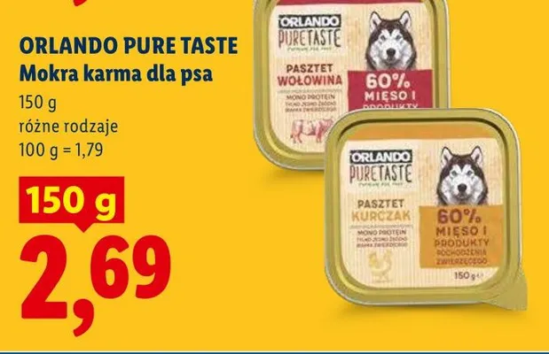 Mokra karma dla psa Orlando Pure Taste promocja w Lidl