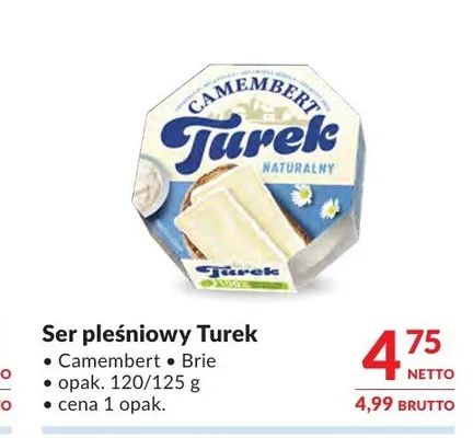 Ser pleśniowy Brie Turek Naturalny promocja w Makro