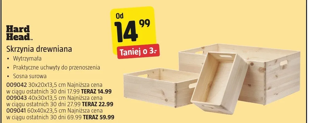 Skrzynia drewniana 30x20x13,5 cm promocja w Jula