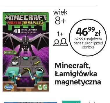 Gra ThinkFun Minecraft Łamigłówka magnetyczna promocja w Dzień Dziecka