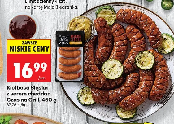 Kiełbasa Śląska z serem cheddar Czas na Grill promocja w Biedronka