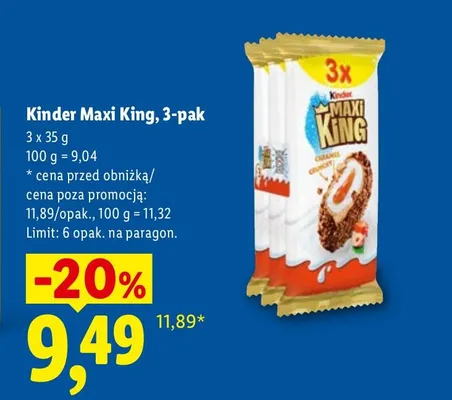 Kinder Maxi King 3-pak promocja w Lidl