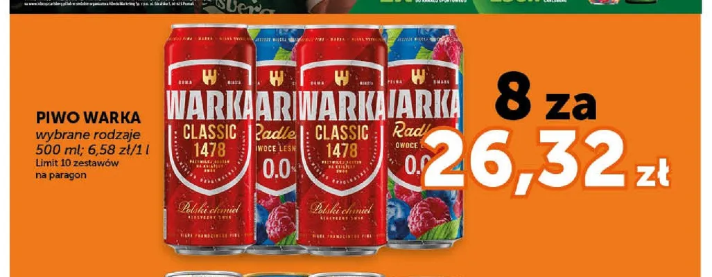 Piwo Warka Classic 8-pak 500 ml promocja w Groszek