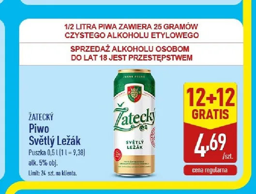 Piwo Žatecký Světlý Ležák promocja w Aldi