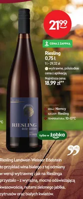 Wino białe Riesling wytrawne Weißer Edelstein promocja w Żabka