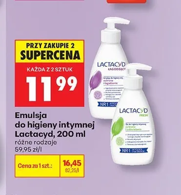 Emulsja do higieny intymnej Lactacyd Fresh promocja w Biedronka