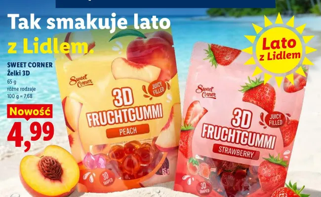 Żelki 3D brzoskwiniowe Sweet Corner promocja w Lidl