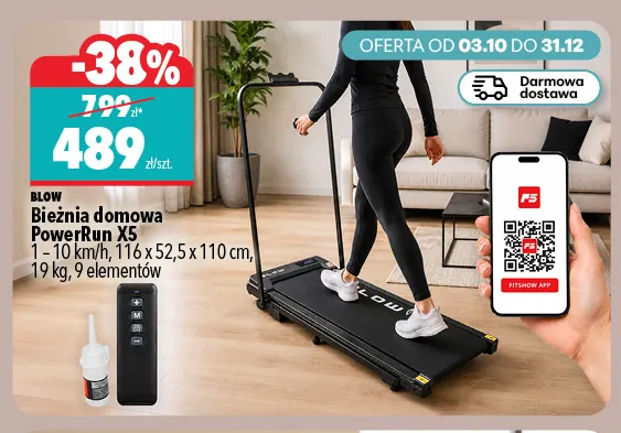 Bieżnia domowa PowerRun X5 Blow promocja w Biedronka Home