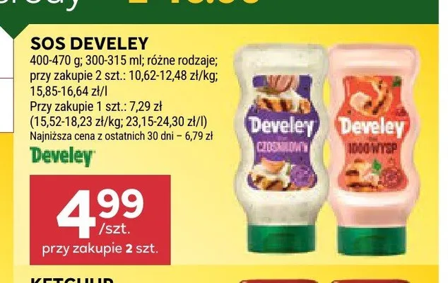 Sos Develey 1000 wysp promocja w Stokrotka
