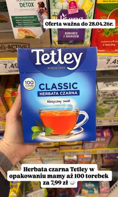 Herbata czarna Classic Tetley klasyczny smak promocja w Dino