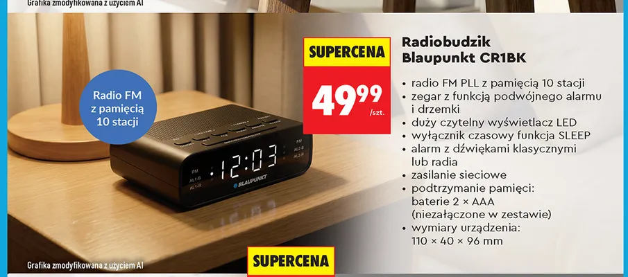 Radiobudzik Blaupunkt CR1BK promocja w Biedronka