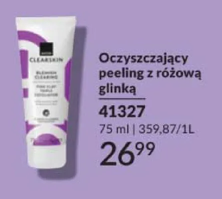 Oczyszczający peeling z różową glinką Clearskin promocja w AVON